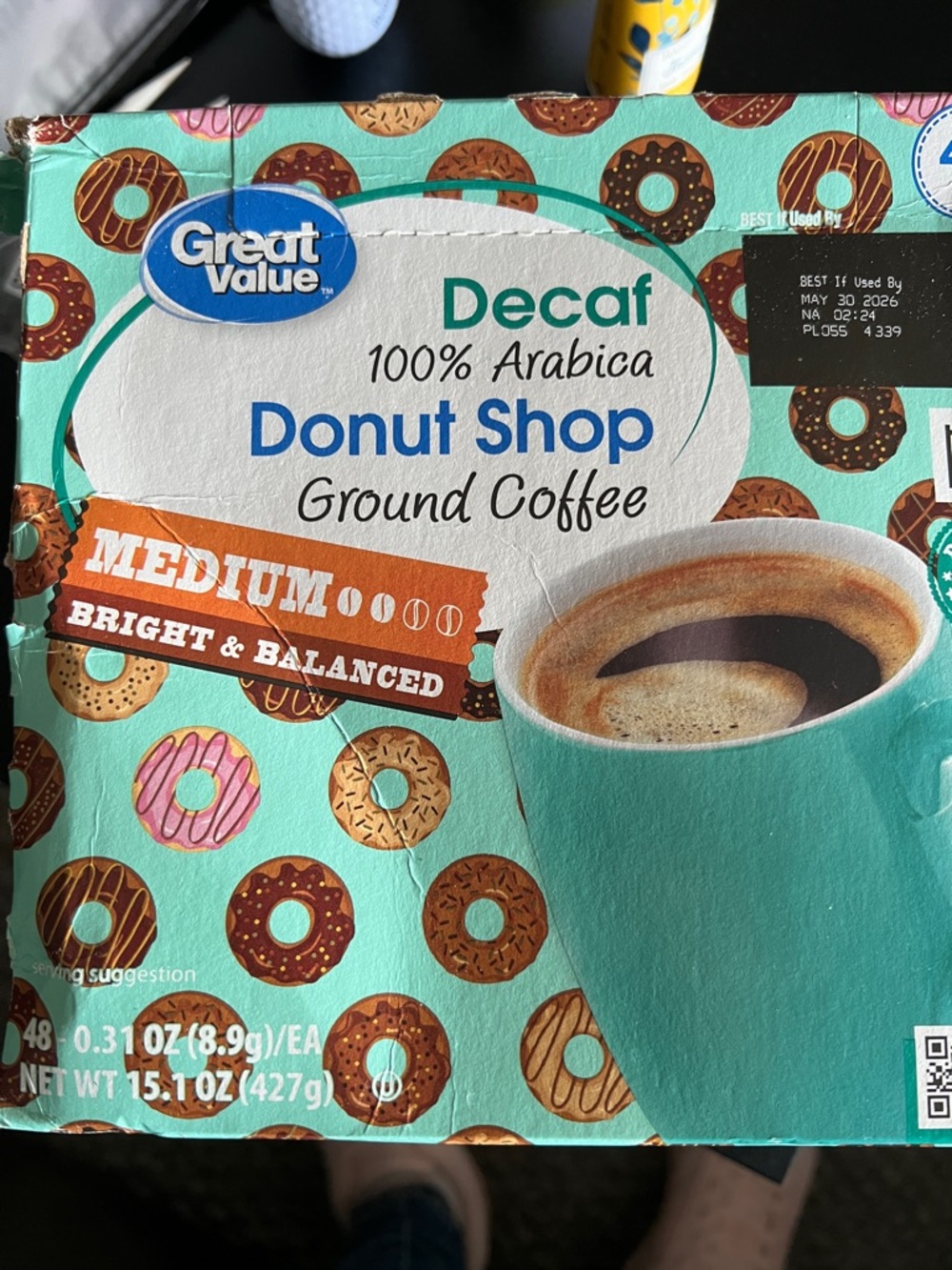 Decaf Donut Shop Ground Coffee - Medium Bright and balanced (I prefer caffeine)